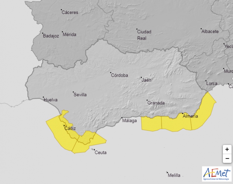 <span style='color:#780948'>ARCHIVED</span> - Yellow warning in Andalusia for strong winds and waves on October 11
