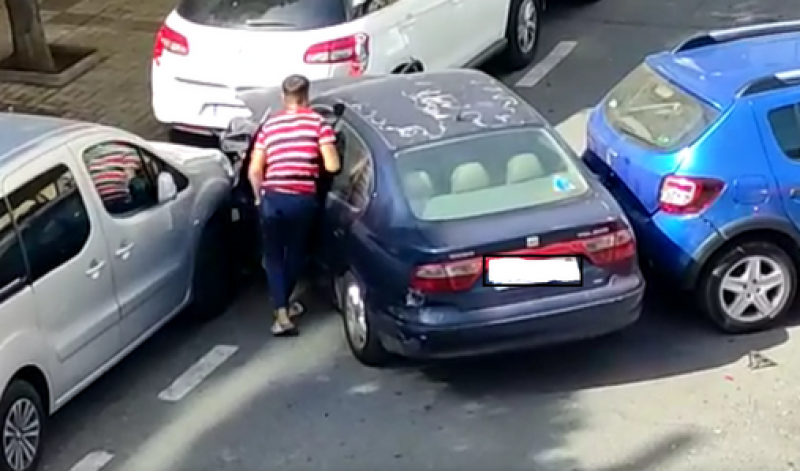 <span style='color:#780948'>ARCHIVED</span> - Motorist rams stolen car into parked vehicles in Malaga before calmly walking away