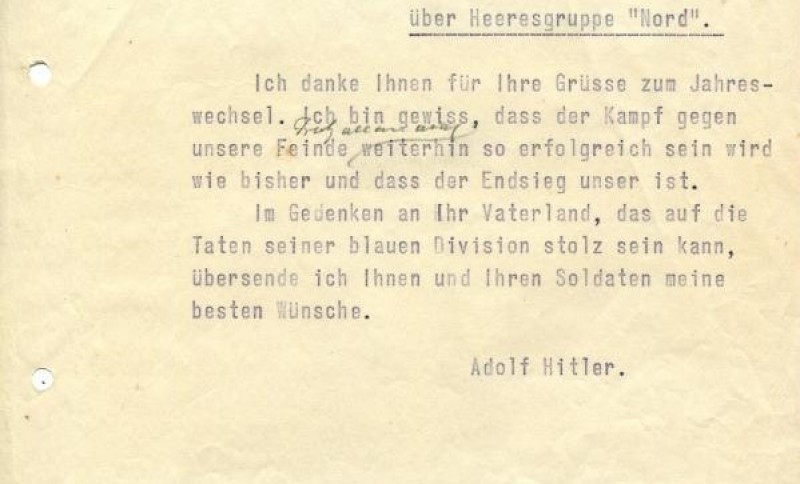 <span style='color:#780948'>ARCHIVED</span> - Telegram sent by Hitler comes up in Costa del Sol auction