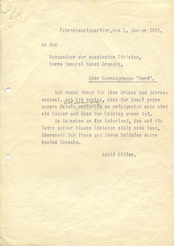 <span style='color:#780948'>ARCHIVED</span> - Telegram sent by Hitler comes up in Costa del Sol auction