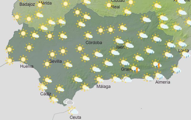 Rain in the east and 34 degrees in the west all week: Andalusia weather forecast Oct 3-9