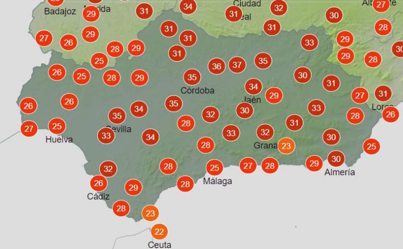 <span style='color:#780948'>ARCHIVED</span> - Rain and plus-30 temperatures all week: Andalusia weather forecast Oct 17-23