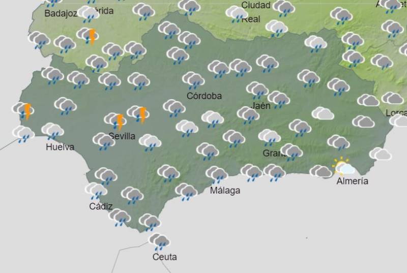 <span style='color:#780948'>ARCHIVED</span> - Showers and storms put Andalusia on yellow alert: Weather forecast December 5-11