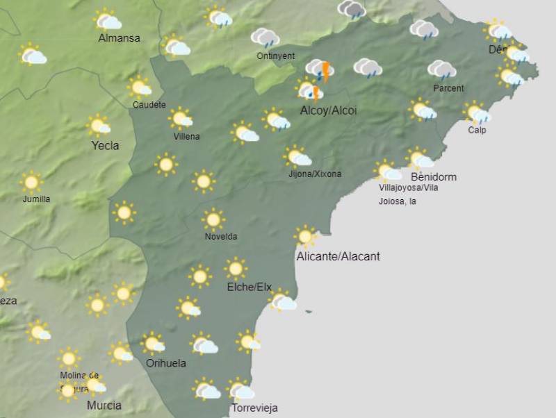 Storms and sunshine this weekend in Alicante: weather forecast July 20-23