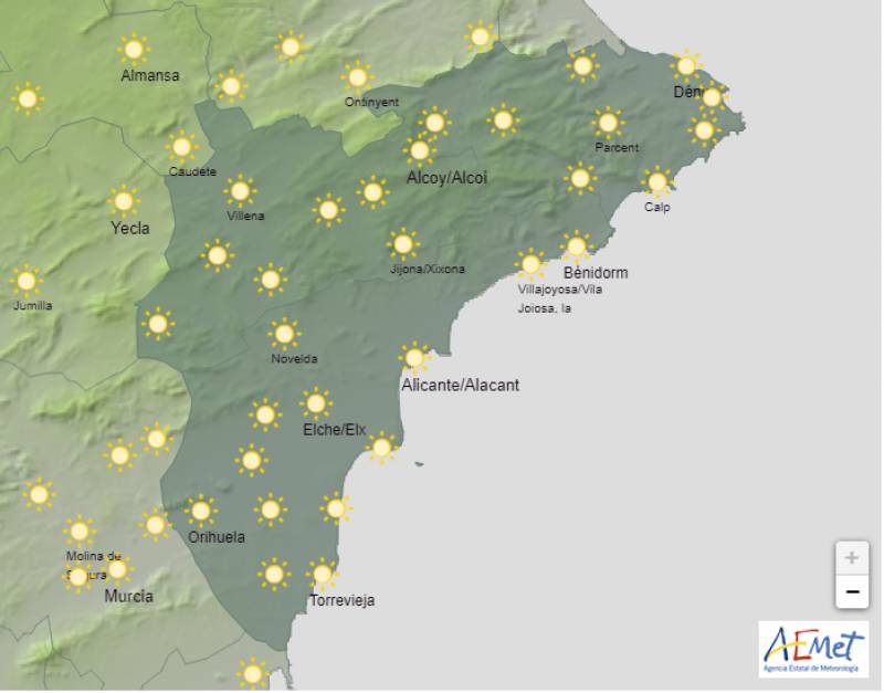 Sharp drop in temperatures this weekend: Alicante weather forecast Nov 30-Dec 3
