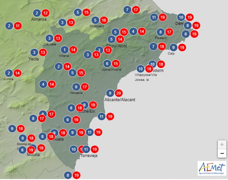 Sharp drop in temperatures this weekend: Alicante weather forecast Nov 30-Dec 3