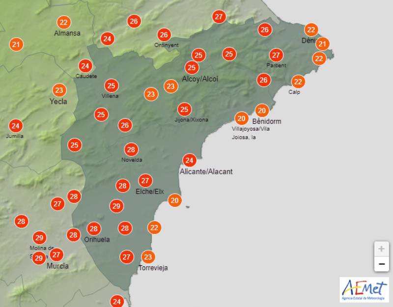 A few more warm days before winter sets in: Alicante weather forecast Dec 11-14