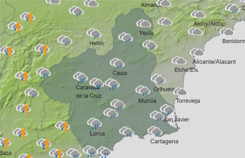 Murcia weekly weather forecast January 8-14: Rain midweek but pleasant temperatures