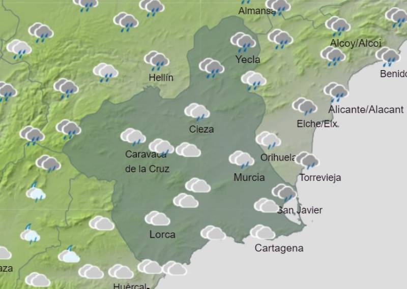 Murcia weekly weather forecast January 8-14: Rain midweek but pleasant temperatures