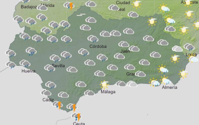 Rainstorms, snow and lots of cloud: Andalusia weekly weather forecast January 8-14