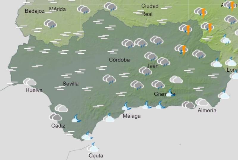 Rainstorms, snow and lots of cloud: Andalusia weekly weather forecast January 8-14