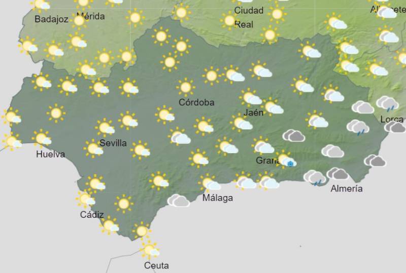 Rainstorms, snow and lots of cloud: Andalusia weekly weather forecast January 8-14