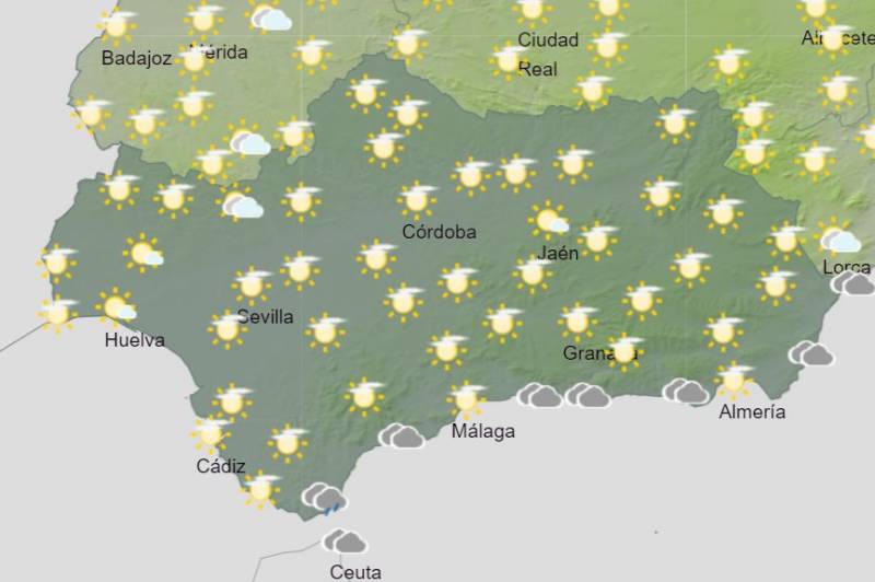 Andalusia weekly weather forecast January 29-February 4: Warm, with some strong winds and cloud