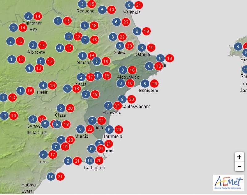 Temperatures plummet this week: Alicante weather forecast Feb 26-29