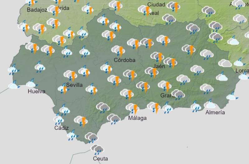 Rainstorms, thunder and lightning later this week: Andalusia weather forecast February 5-11