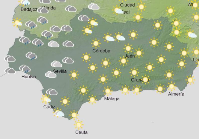 Rain on the Portuguese side: Andalusia weekly weather forecast June 17-23