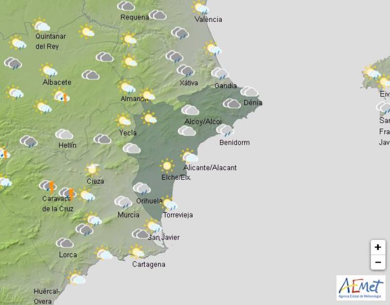 Widespread rain and thundery showers: Alicante weather forecast Sept 2-8