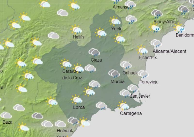 Murcia weekly weather forecast October 21-27: Come rain and shine