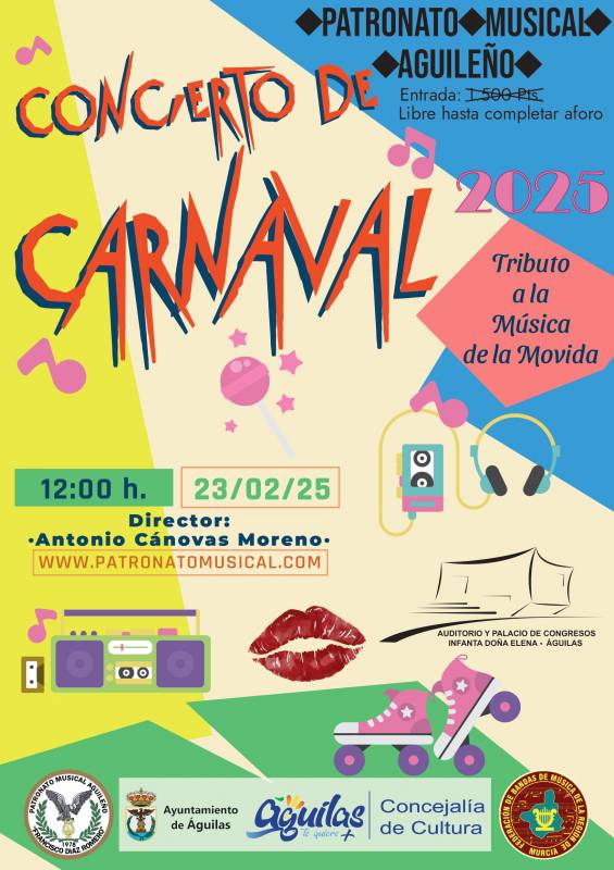 February 23 Free Carnival concert at the seafront auditorium in Aguilas