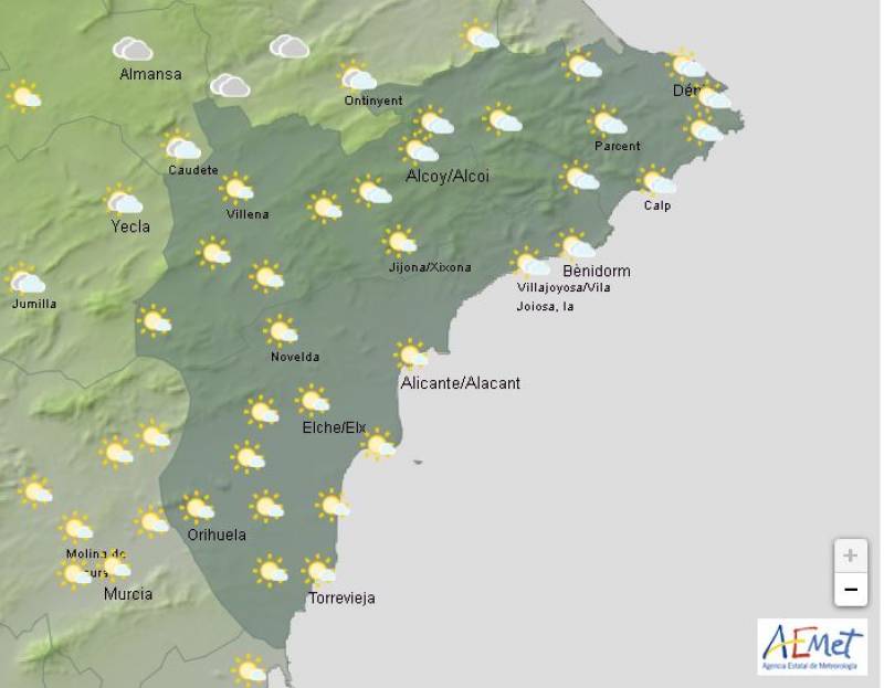 Alicante weekend weather forecast Feb 13-16: Cloudy but warm and dry