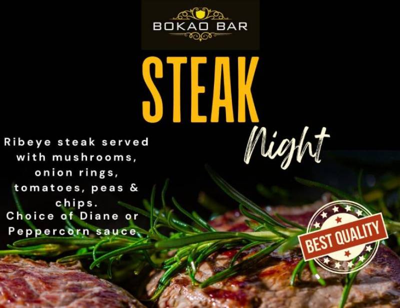 February 21 Bokao Bar Back to the 80s and steak night at Condado de Alhama