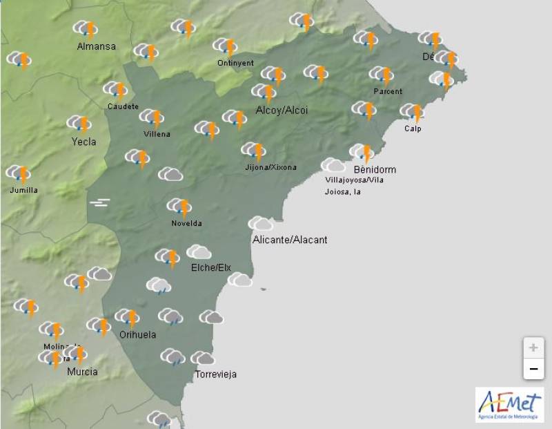 Persistent rain all weekend: Alicante weather forecast March 6-9