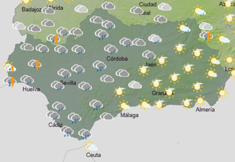 Andalucía weather forecast March 20-24: Stormy days ahead with heavy rain and strong winds