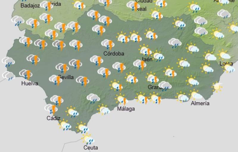 Andalucía weather forecast March 20-24: Stormy days ahead with heavy rain and strong winds