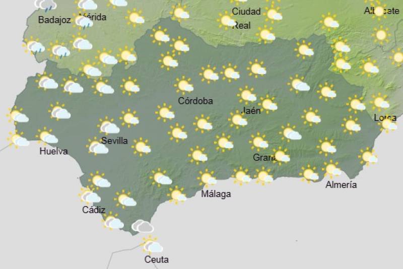 Andalucía weekly weather forecast April 29-May 1: Warm temperatures, strong winds and a few showers