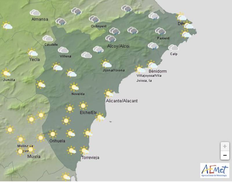 Showers and drizzle ahead of a new storm: Alicante weather forecast April 29-May 2