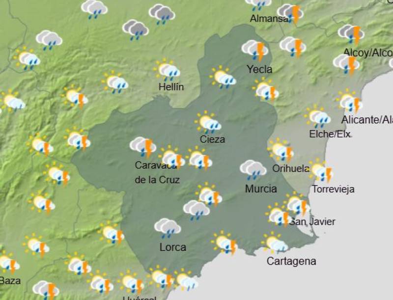 Get ready for a week full of rain: Murcia weather forecast May 5-8