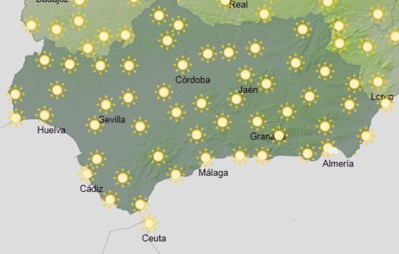Andalucía weekly weather forecast June 23–26: Hot inland with scattered showers and dusty skies