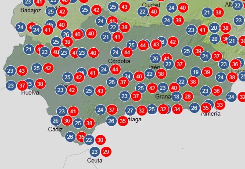 Andalucía weekly weather August 11-14: Sunshine dominates with a few storms inland