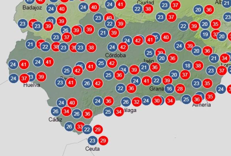 Andalucía weekly weather August 11-14: Sunshine dominates with a few storms inland