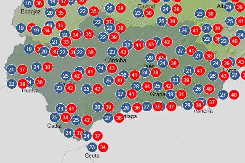 Andalucía weekly weather  August 18-21: Hot inland, cooler breezes on the coast