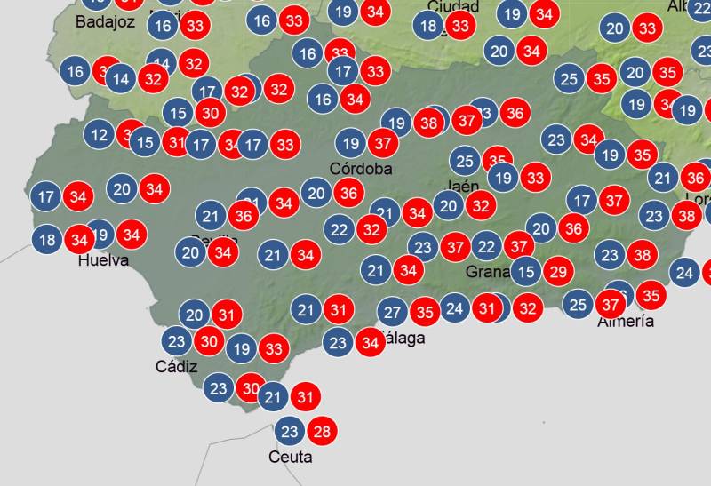 Andalucía weekly weather  August 18-21: Hot inland, cooler breezes on the coast