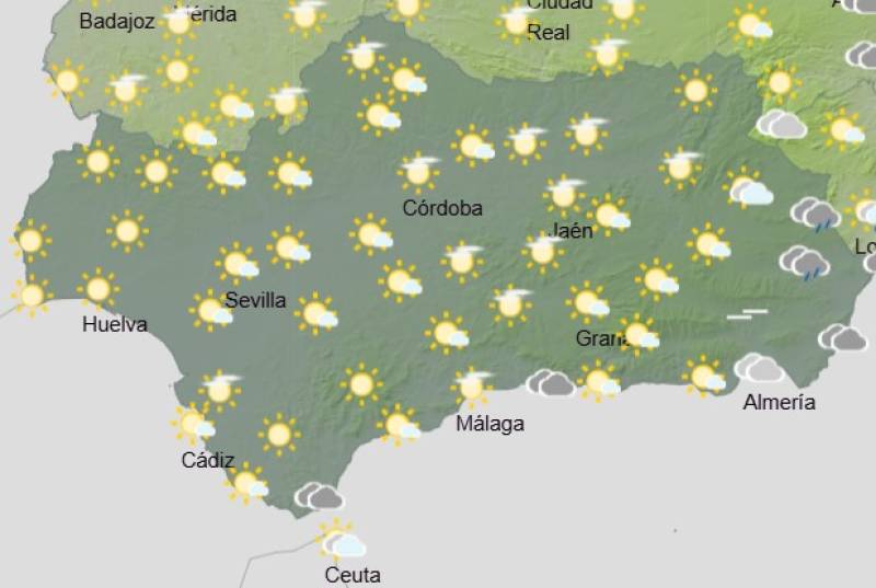 Andalucía weekly weather forecast October 6-9: Cloud, showers and brisk winds in places