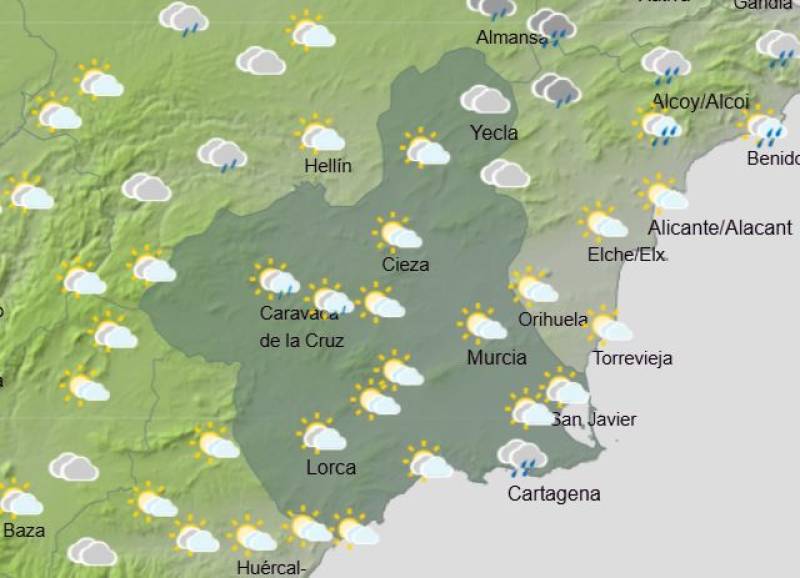 More rain forecast for the entire week: Murcia weather forecast December 15-18