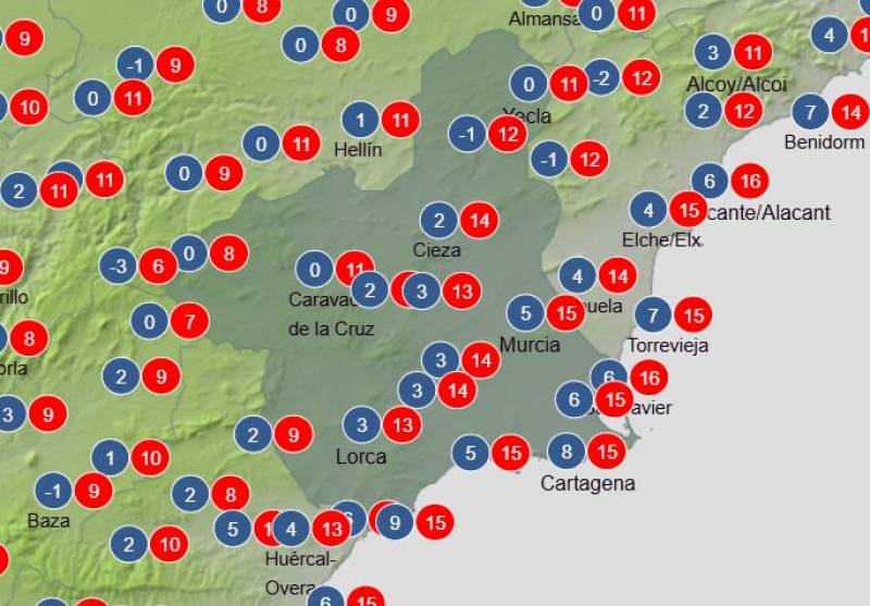 Rain and storms on Christmas Day: Murcia weekly weather forecast December 22-28