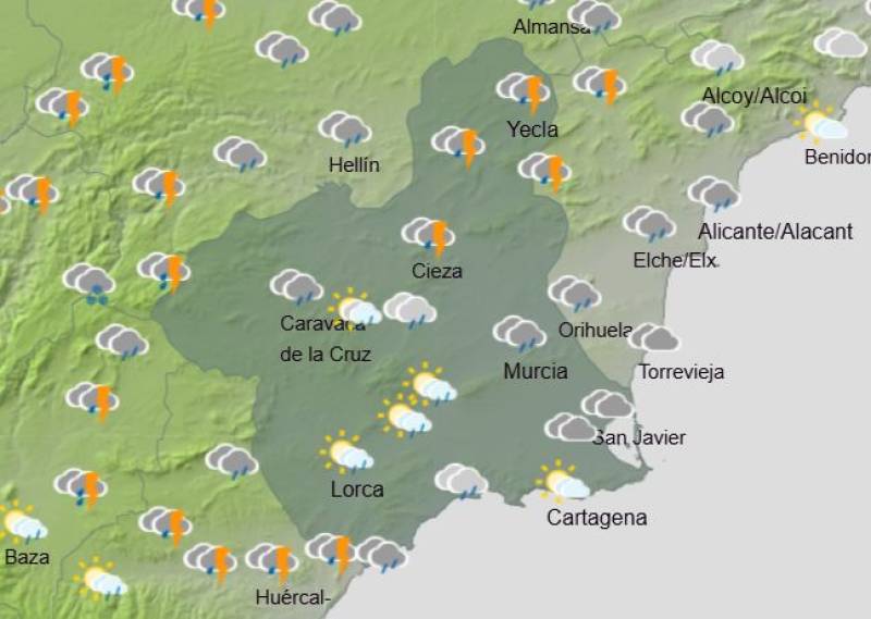Murcia forecast February 12-15: More weather warnings for strong wind all this weekend
