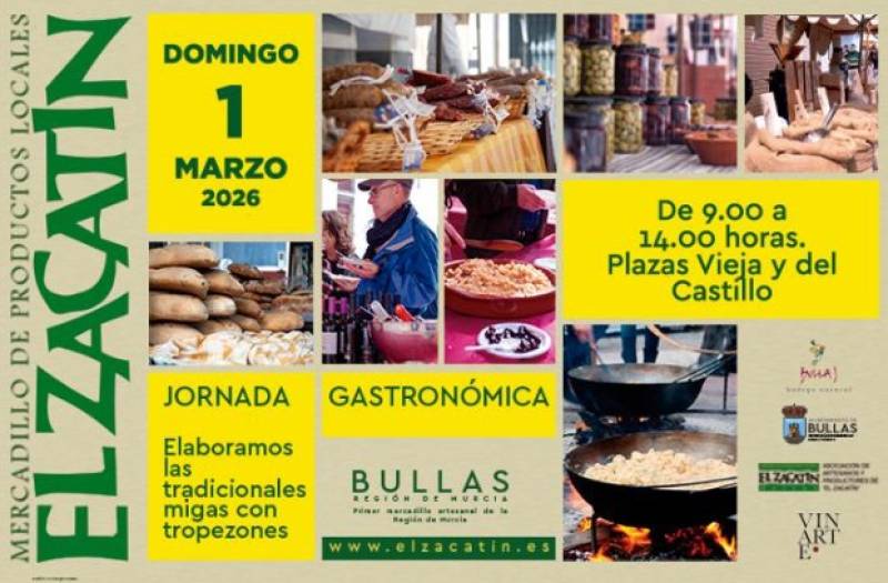 March 1 Come and taste the traditional winter dish of migas at the El Zacatin arts and crafts market in Bullas