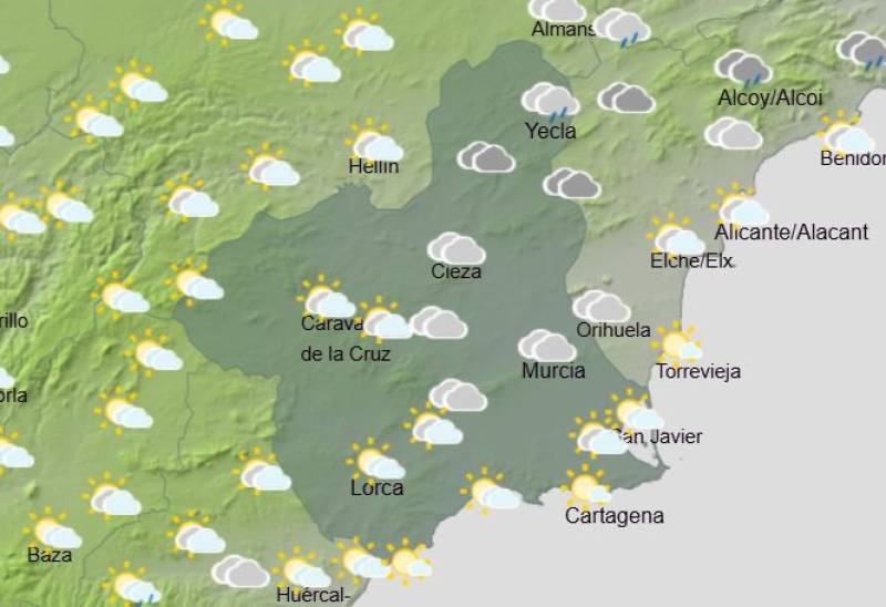 Cloudy skies and cooler days in store for Murcia this weekend: Weather forecast February 26-March 1