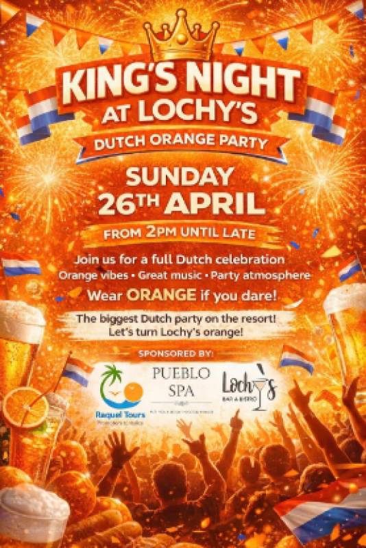 April 26 King's Night at Lochy's Bar, Hacienda del Alamo Golf Resort