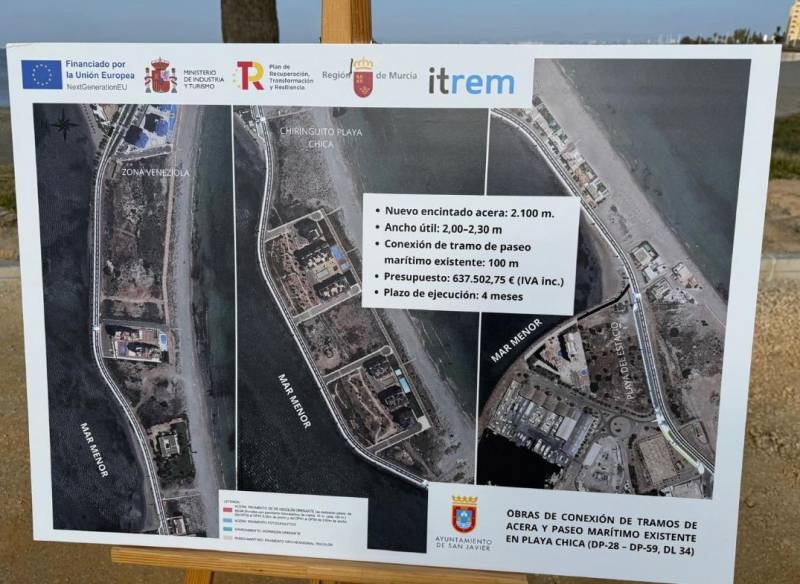New pedestrian path in La Manga del Mar Menor set to be complete within a month