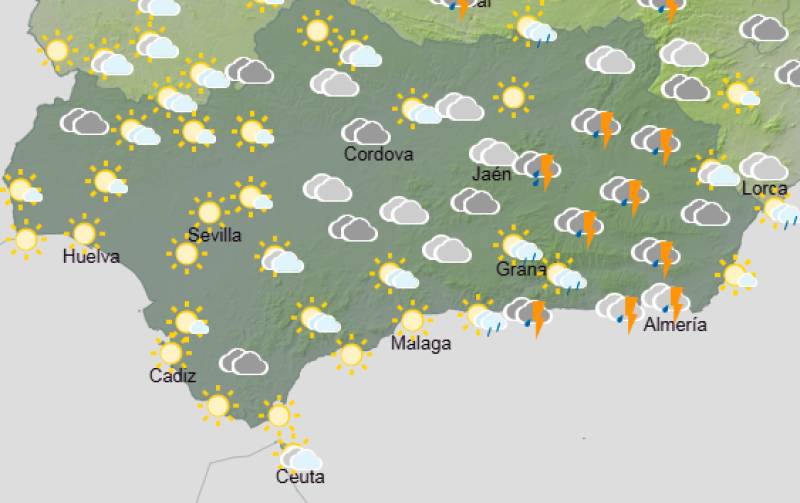 Andalucía weekend weather forecast May 7-10: Storms in the east, then a wetter, cooler finish