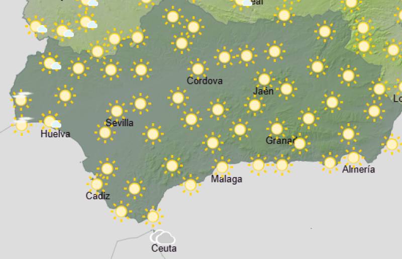 Andalucía weekend weather forecast May 21-24: Sunshine, easterlies and a very hot inland spell