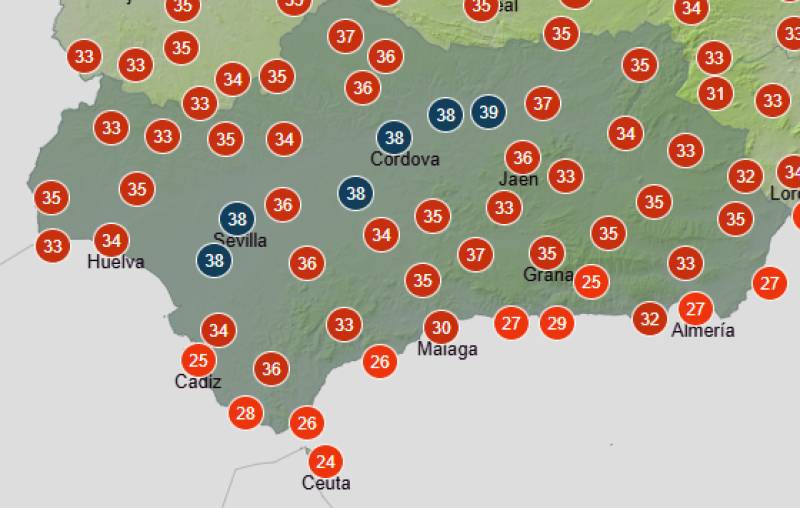 Andalucía weekly weather forecast June 1-4: Very hot inland, brighter on the coast