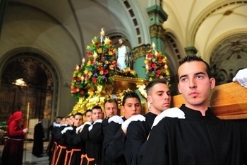 Cartagena, Domingo de Ramos, evening procession